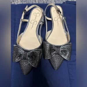Silver sparkly Jessica Simpson flats